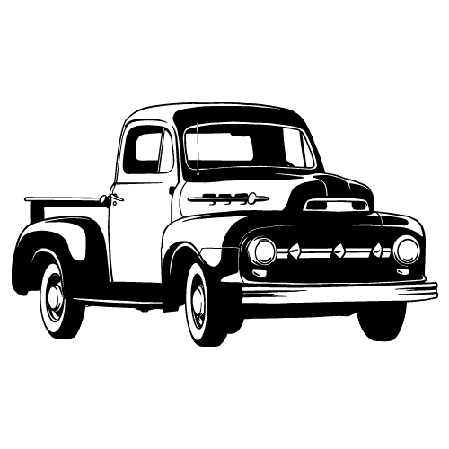 1952 VINTAGE FORD F1 TRUCK CLIPART -VECTOR CLIP ART GRAPHICS -DXF SVG ...